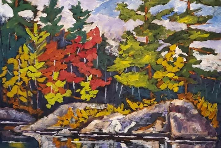 C2506E: J. Hall Impressionist Landscape